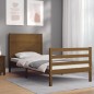 vidaXL Estructura cama con cabecero madera maciza marrón miel 90x200cm
