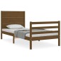 vidaXL Estructura cama con cabecero madera maciza marrón miel 90x200cm