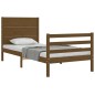 vidaXL Estructura cama con cabecero madera maciza marrón miel 90x200cm