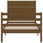 vidaXL Estructura cama con cabecero madera maciza marrón miel 90x200cm