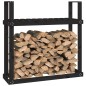 vidaXL Leñero de madera maciza de pino negro 110x35x108,5 cm vidaXL Leñero de madera maciza de pino negro 110x35x108,5 cm