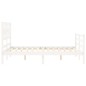vidaXL Estructura cama de matrimonio con cabecero madera maciza blanco