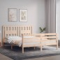 vidaXL Estructura de cama con cabecero madera maciza 160x200 cm vidaXL Estructura de cama con cabecero madera maciza 160x200 cm