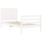 vidaXL Estructura de cama con cabecero madera maciza blanco 90x200 cm