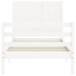 vidaXL Estructura de cama con cabecero madera maciza blanco 90x200 cm
