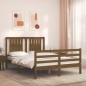 vidaXL Estructura cama y cabecero madera maciza marrón miel 140x200 cm vidaXL Estructura cama y cabecero madera maciza marrón miel 140x200 cm