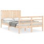 vidaXL Estructura de cama con cabecero madera maciza 120x200 cm vidaXL Estructura de cama con cabecero madera maciza 120x200 cm