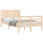 vidaXL Estructura de cama con cabecero madera maciza 120x200 cm vidaXL Estructura de cama con cabecero madera maciza 120x200 cm