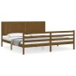 vidaXL Estructura cama y cabecero madera maciza marrón miel 200x200 cm