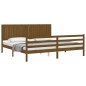 vidaXL Estructura cama y cabecero madera maciza marrón miel 200x200 cm