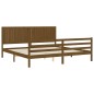 vidaXL Estructura cama y cabecero madera maciza marrón miel 200x200 cm