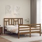 vidaXL Estructura de cama matrimonio con cabecero madera marrón miel vidaXL Estructura de cama matrimonio con cabecero madera marrón miel
