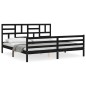 vidaXL Estructura de cama con cabecero madera maciza negro 200x200 cm vidaXL Estructura de cama con cabecero madera maciza negro 200x200 cm