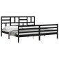 vidaXL Estructura de cama con cabecero madera maciza negro 200x200 cm vidaXL Estructura de cama con cabecero madera maciza negro 200x200 cm