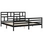 vidaXL Estructura de cama con cabecero madera maciza negro 200x200 cm vidaXL Estructura de cama con cabecero madera maciza negro 200x200 cm
