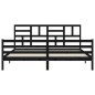 vidaXL Estructura de cama con cabecero madera maciza negro 200x200 cm vidaXL Estructura de cama con cabecero madera maciza negro 200x200 cm