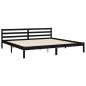 vidaXL Estructura de cama con cabecero madera maciza negro 200x200 cm vidaXL Estructura de cama con cabecero madera maciza negro 200x200 cm