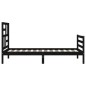 vidaXL Estructura de cama con cabecero madera maciza negro 100x200 cm vidaXL Estructura de cama con cabecero madera maciza negro 100x200 cm