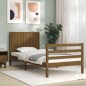 vidaXL Estructura cama con cabecero madera maciza marrón miel 90x200cm