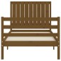 vidaXL Estructura cama con cabecero madera maciza marrón miel 90x200cm