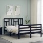 vidaXL Estructura de cama con cabecero madera maciza negro 120x200 cm