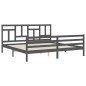 vidaXL Estructura de cama con cabecero madera maciza gris 200x200 cm