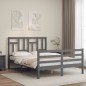 vidaXL Estructura de cama con cabecero madera maciza gris 140x190 cm vidaXL Estructura de cama con cabecero madera maciza gris 140x190 cm