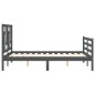 vidaXL Estructura de cama con cabecero madera maciza gris 140x190 cm vidaXL Estructura de cama con cabecero madera maciza gris 140x190 cm