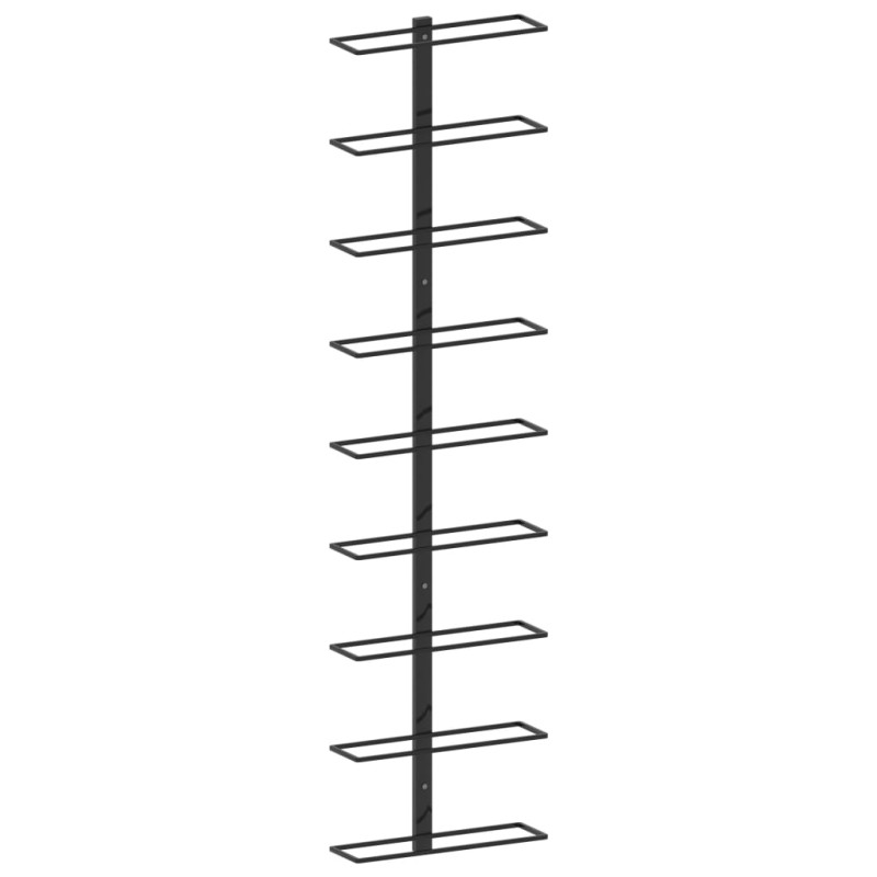 vidaXL Botellero de pared para 9 botellas hierro negro vidaXL Botellero de pared para 9 botellas hierro negro