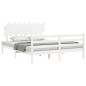 vidaXL Estructura de cama con cabecero madera maciza blanco 160x200 cm vidaXL Estructura de cama con cabecero madera maciza blanco 160x200 cm