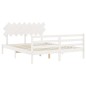 vidaXL Estructura de cama con cabecero madera maciza blanco 160x200 cm vidaXL Estructura de cama con cabecero madera maciza blanco 160x200 cm