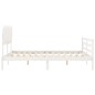 vidaXL Estructura de cama con cabecero madera maciza blanco 160x200 cm vidaXL Estructura de cama con cabecero madera maciza blanco 160x200 cm