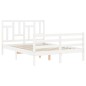 vidaXL Estructura de cama con cabecero madera maciza blanco 140x200 cm vidaXL Estructura de cama con cabecero madera maciza blanco 140x200 cm