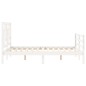 vidaXL Estructura de cama con cabecero madera maciza blanco 140x200 cm vidaXL Estructura de cama con cabecero madera maciza blanco 140x200 cm