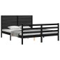 vidaXL Estructura de cama con cabecero madera maciza negro 160x200 cm vidaXL Estructura de cama con cabecero madera maciza negro 160x200 cm