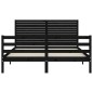 vidaXL Estructura de cama con cabecero madera maciza negro 160x200 cm vidaXL Estructura de cama con cabecero madera maciza negro 160x200 cm
