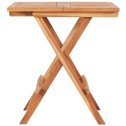 vidaXL Mesa plegable de bistró de madera maciza de teca 60x60x65 cm