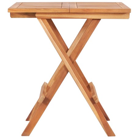 vidaXL Mesa plegable de bistró de madera maciza de teca 60x60x65 cm