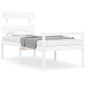 vidaXL Cama para personas mayores con cabecero madera maciza blanco vidaXL Cama para personas mayores con cabecero madera maciza blanco