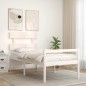 vidaXL Cama para personas mayores con cabecero madera maciza blanco vidaXL Cama para personas mayores con cabecero madera maciza blanco