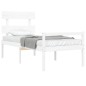 vidaXL Cama para personas mayores con cabecero madera maciza blanco vidaXL Cama para personas mayores con cabecero madera maciza blanco