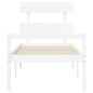 vidaXL Cama para personas mayores con cabecero madera maciza blanco vidaXL Cama para personas mayores con cabecero madera maciza blanco