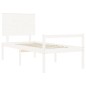 vidaXL Cama para personas mayores con cabecero madera maciza blanco vidaXL Cama para personas mayores con cabecero madera maciza blanco