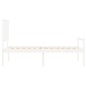 vidaXL Cama para personas mayores con cabecero madera maciza blanco vidaXL Cama para personas mayores con cabecero madera maciza blanco