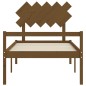 vidaXL Cama personas mayores cabecero madera marrón miel 100x200 cm vidaXL Cama personas mayores cabecero madera marrón miel 100x200 cm