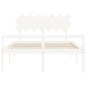 vidaXL Cama personas mayores cabecero madera maciza blanco 140x200 cm