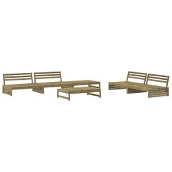 vidaXL Juego de muebles de jardín 6 pzas madera de pino impregnada
