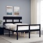 vidaXL Cama personas mayores cabecero madera maciza negro 120x200 cm vidaXL Cama personas mayores cabecero madera maciza negro 120x200 cm