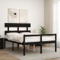 vidaXL Cama personas mayores cabecero madera maciza negro 120x200 cm vidaXL Cama personas mayores cabecero madera maciza negro 120x200 cm