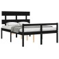 vidaXL Cama personas mayores cabecero madera maciza negro 120x200 cm vidaXL Cama personas mayores cabecero madera maciza negro 120x200 cm